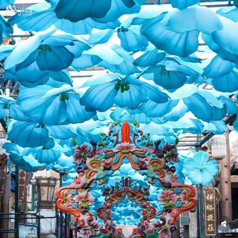 Handmade Spring Festival lanterns, designed for outdoor festive lighting in scenic spot corridors and pedestrian streets.