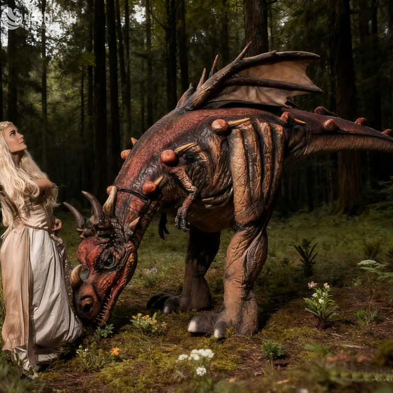 Фестиваль Силиконовый кукла динозавра с железобезопасной рамой