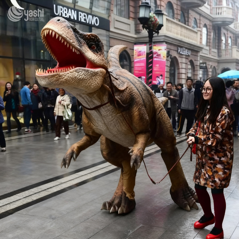 Realistic T-Rex Dinosaur Costume Walking Dinosaur Suit for Outdoor Performance Jurassic Party
