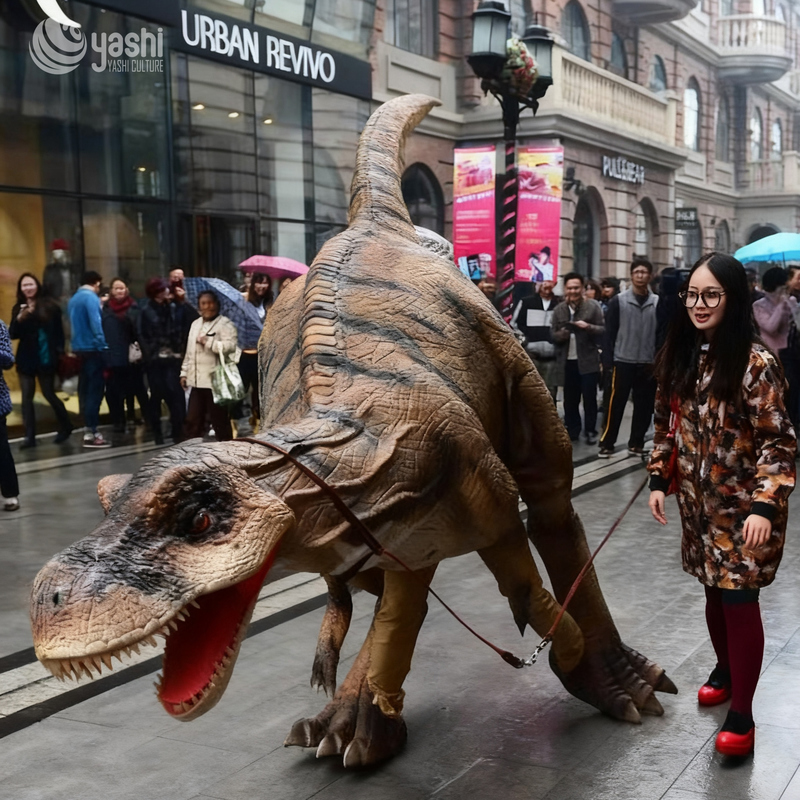 Realistic T-Rex Dinosaur Costume Walking Dinosaur Suit for Outdoor Performance Jurassic Party
