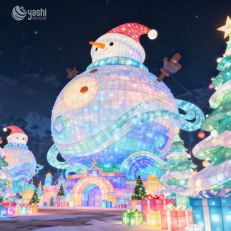 Christmas Themed Lantern Lights - LED Snowman Sculpture Outdoor Lighting Decoration for Shopping Mall