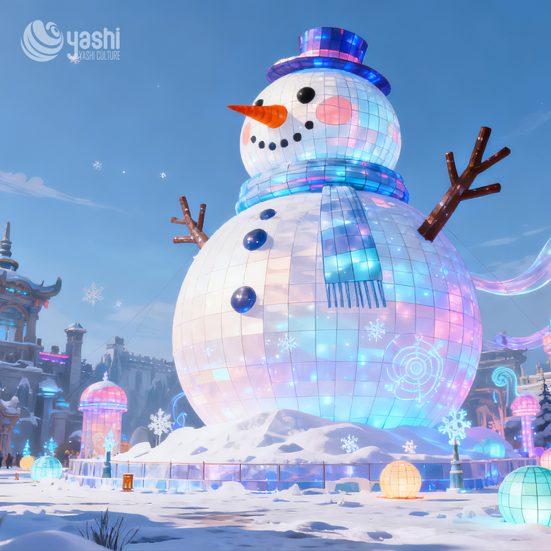 Christmas Themed Lantern Lights - LED Snowman Sculpture Outdoor Lighting Decoration for Shopping Mall