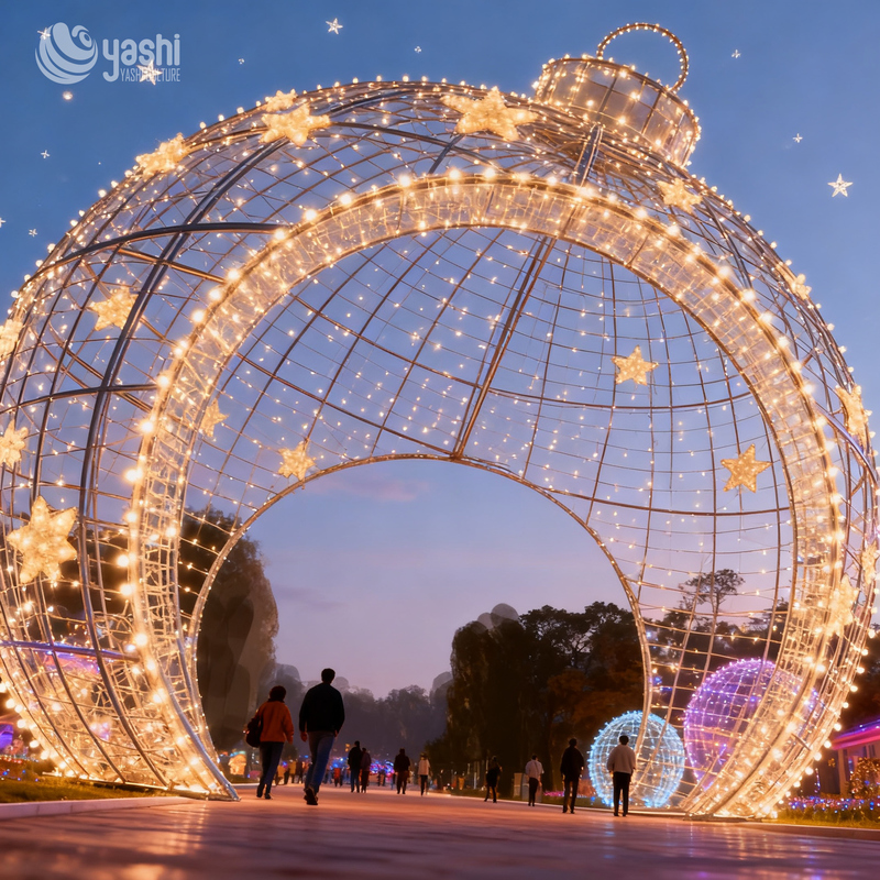 Yashi Christmas Ball Arch Light Set - Large Outdoor Immersive Festival Light Art Installation