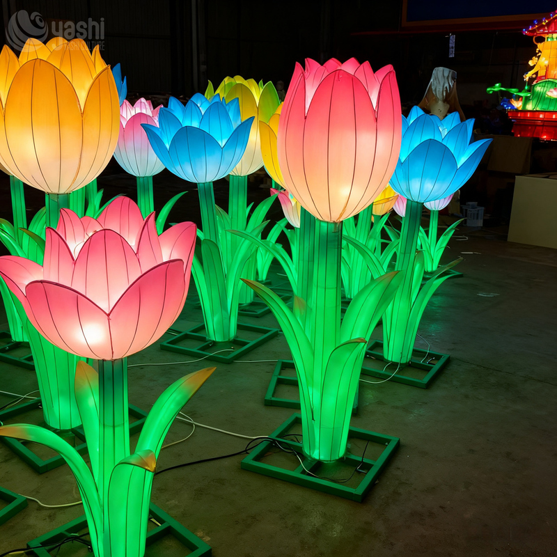 Handcrafted Tulip LED Lantern - Ideal for Outdoor and Festive Decorations