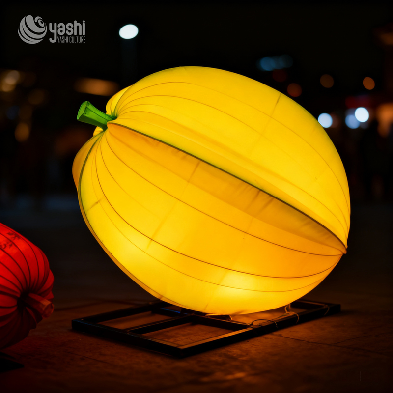 Custom Giant Durian Fruit LED Lantern, Realistic Fruit Light Sculpture for Food‑Theme Park & Festival Exhibition