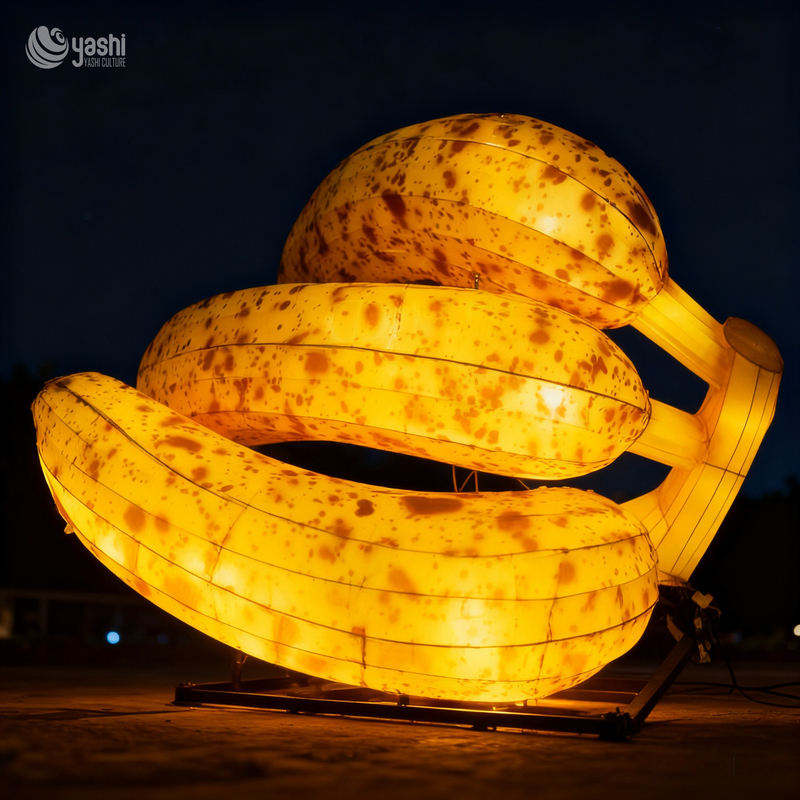 Custom Giant Durian Fruit LED Lantern, Realistic Fruit Light Sculpture for Food‑Theme Park & Festival Exhibition