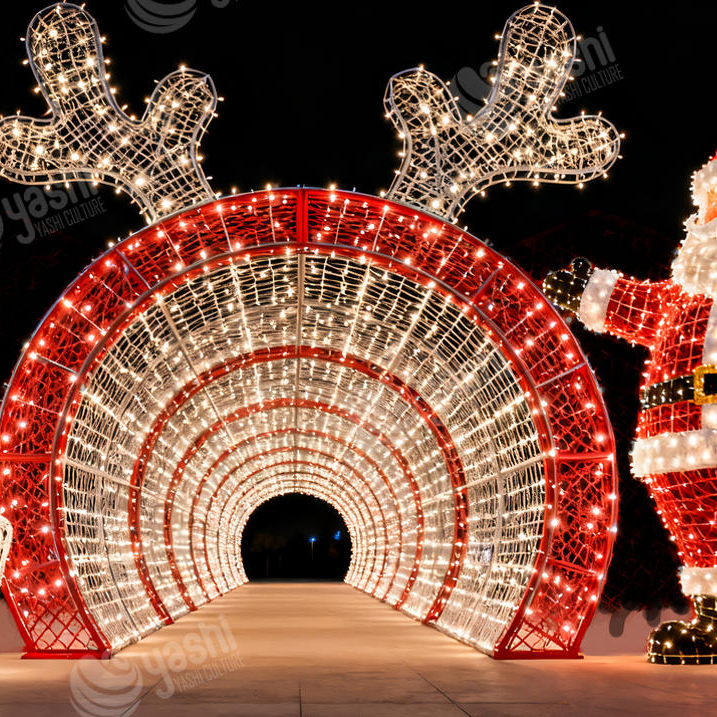 Custom Giant Christmas Stocking Wireframe LED Light Sculpture, Outdoor Waterproof Light Ornament for Mall Plaza Holiday Decor