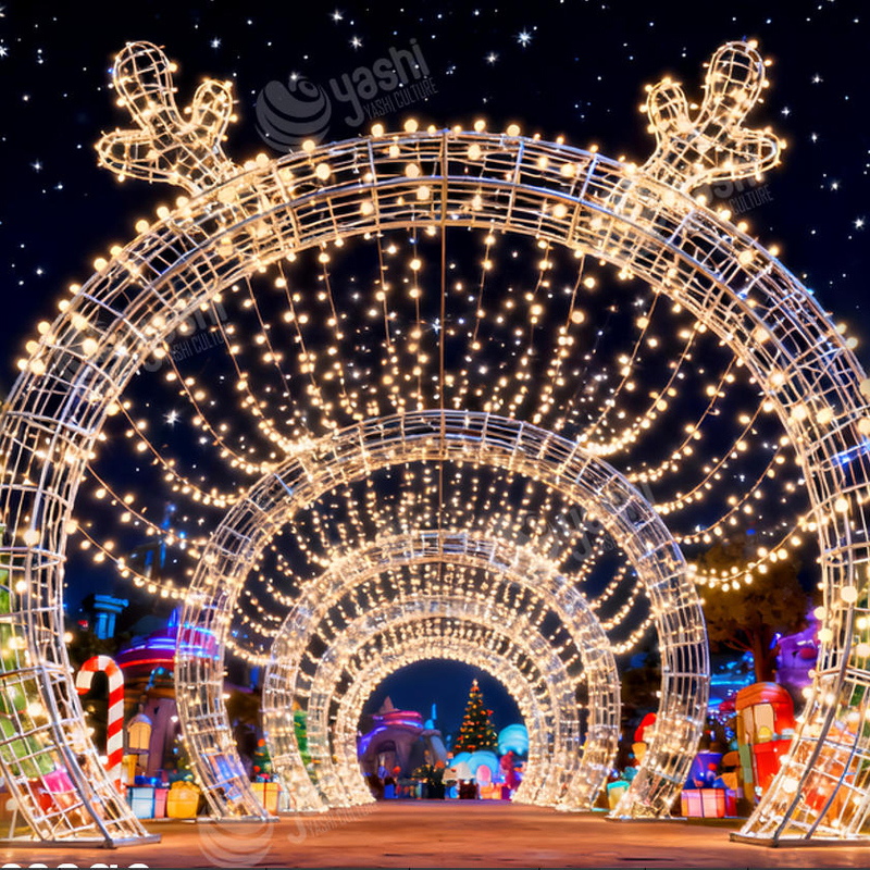 Custom Giant Christmas Stocking Wireframe LED Light Sculpture, Outdoor Waterproof Light Ornament for Mall Plaza Holiday Decor