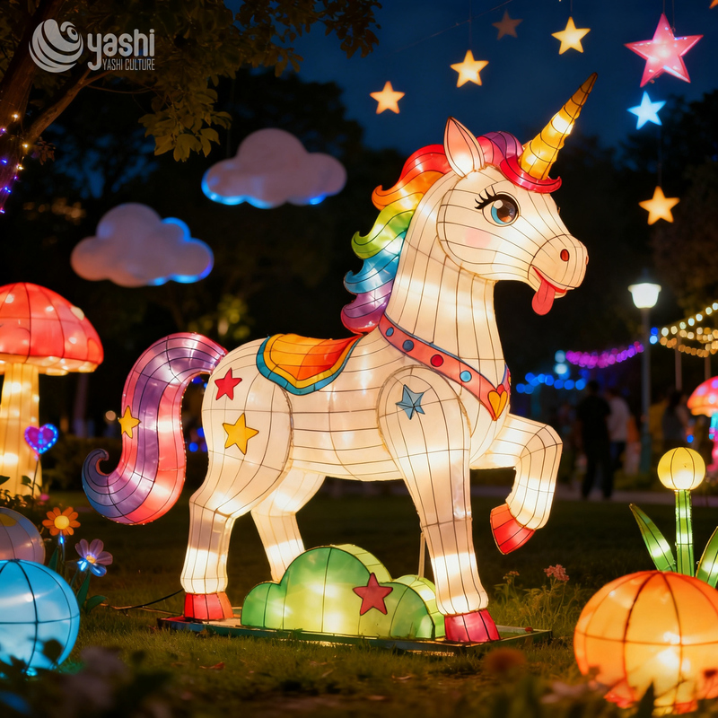 Enchanted Unicorn Theme Lanterns for Amusement Park and Outdoor Decorations