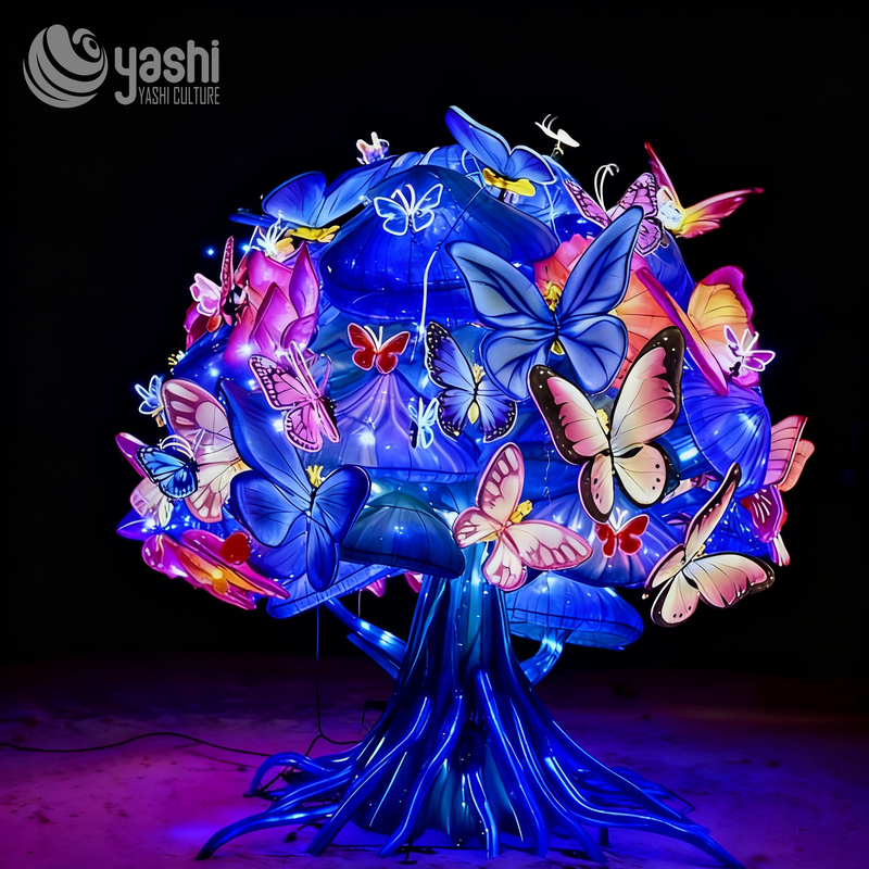 High-quality Handmade Simulated Lily Lanterns for Outdoor Decoration and Park Ornamentation