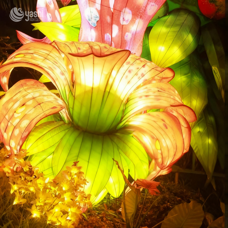 Creative Flower Lanterns - Night Glowing Art Installations for Garden Landscape and Street Decorations
