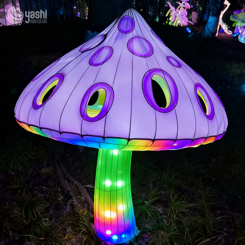 Riesige magische Pilz-LED-Laterne mit individuellem Farbverlauf, leuchtende Pilz-Lichtskulptur für Themenpark-Lichterfest