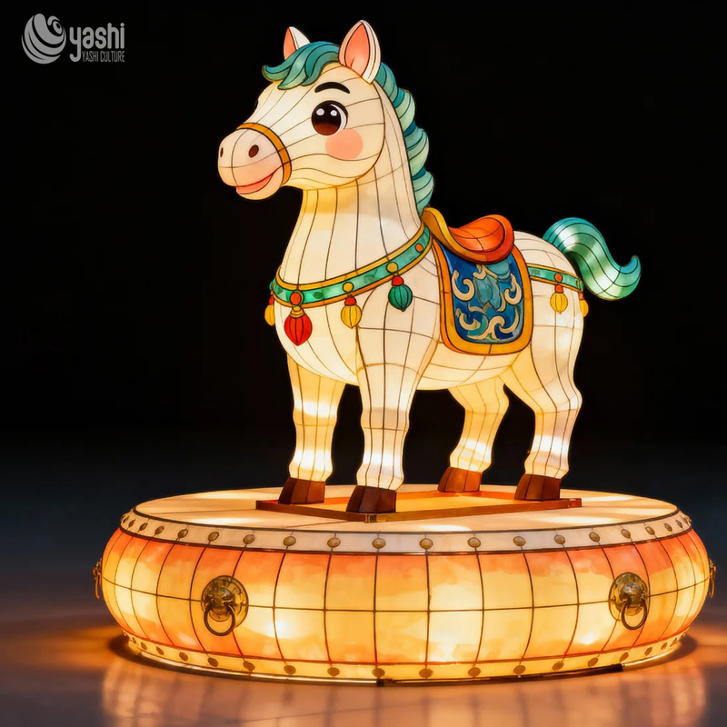 Custom Chinese Zodiac Rat Lantern | LED Cute Cartoon Mouse Light Sculpture with Decorative Base for Lunar New Year Outdoor Exhibition