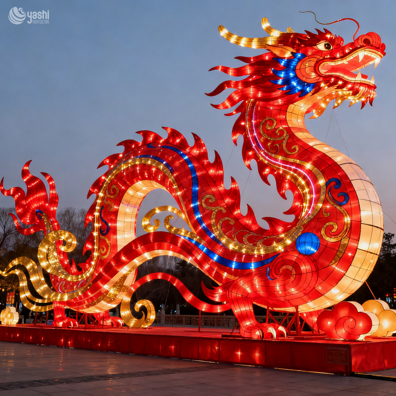 Traditional Chinese Colorful Dragon Lantern - Outdoor Festival Decorative Lantern