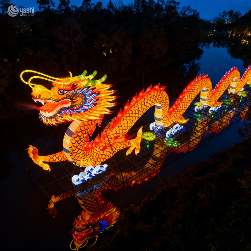 Waterproof Fabric Outdoor Park Decorative Dragon Lantern - Traditional Chinese Festival Lantern