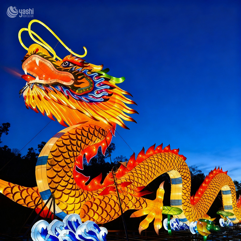 Waterproof Fabric Outdoor Park Decorative Dragon Lantern - Traditional Chinese Festival Lantern