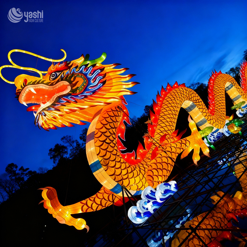Waterproof Fabric Outdoor Park Decorative Dragon Lantern - Traditional Chinese Festival Lantern