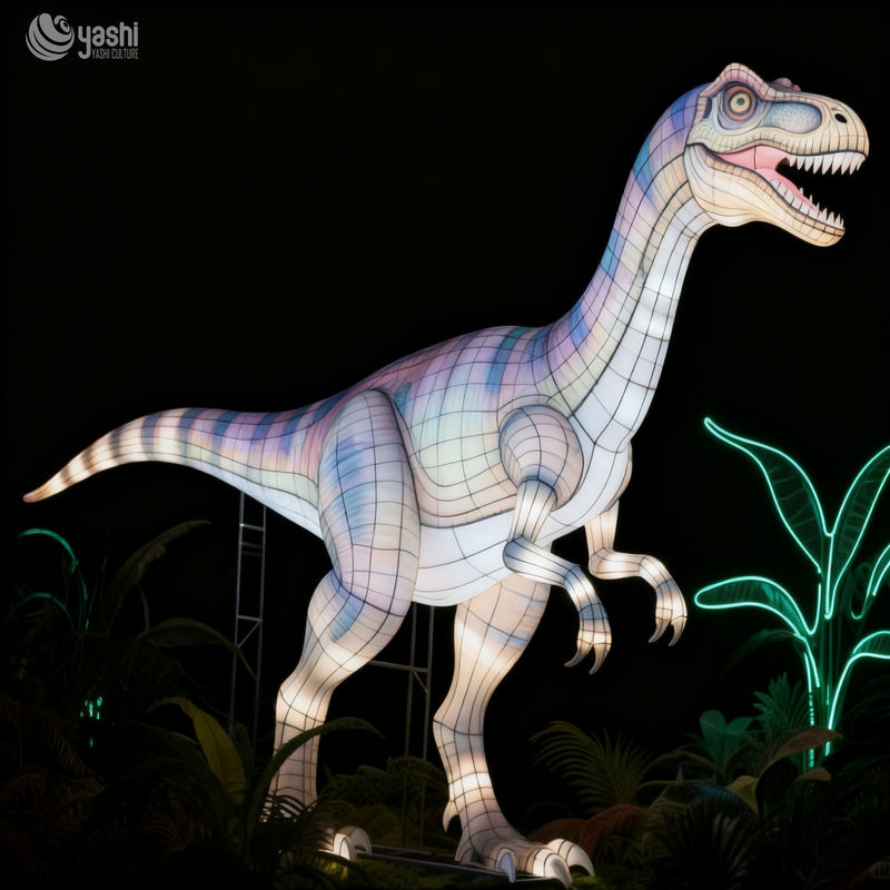 Dinosaur Lantern Sculpture by Zigong Lantern Factory - T-Rex Lantern for Jurassic Park Decor