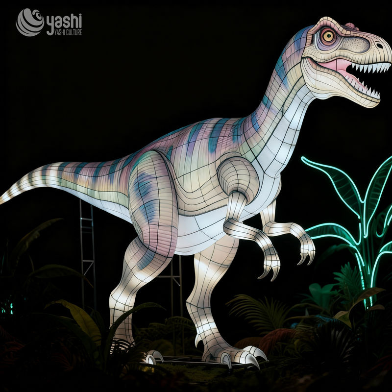 Custom T‑Rex Dinosaur Lantern | Large LED Tyrannosaurus Rex Light Sculpture for Dinosaur Theme Park Outdoor Light Exhibition