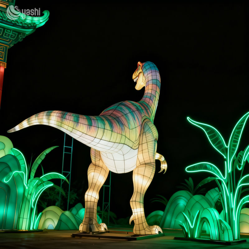 Dinosaur Lantern Sculpture by Zigong Lantern Factory - T-Rex Lantern for Jurassic Park Decor
