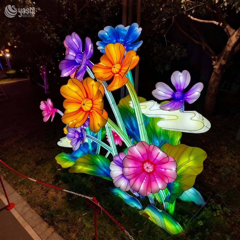 Custom Colorful Wild‑Flower Lantern Sculpture, Large LED Mixed Floral Light Group for Park Lantern Festival