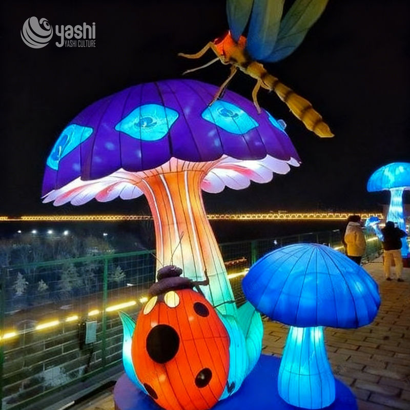 Waterproof Mushroom-Shaped Lanterns by Zigong Lantern Manufacturer - Outdoor Park Decoration