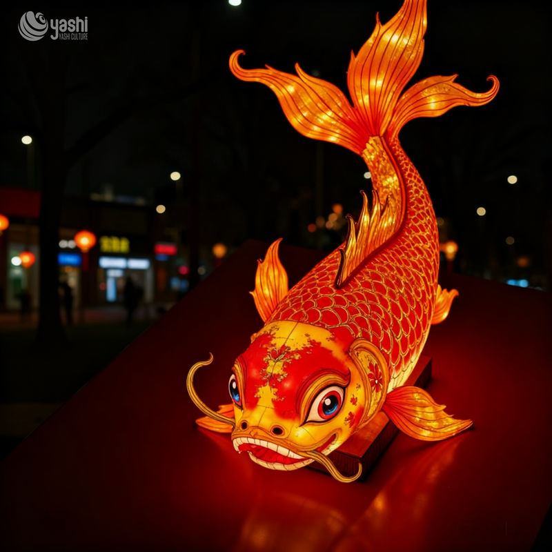 Chinese Traditional Lanterns Lucky Carp Lanterns Chinese New Year Decoration Lanterns Theme Park Decoration Lanterns