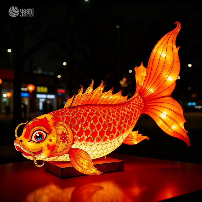 Custom Chinese Koi Fish Lantern | Large LED Traditional Carp Light Sculpture for Festival Outdoor Night Exhibition