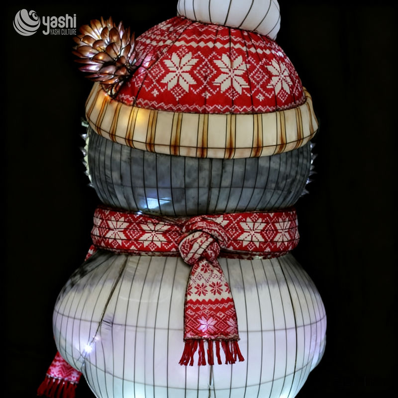 Custom Winter Owl Lantern | Large LED Christmas Owl Light Sculpture with Hat Scarf for Outdoor Holiday Exhibition
