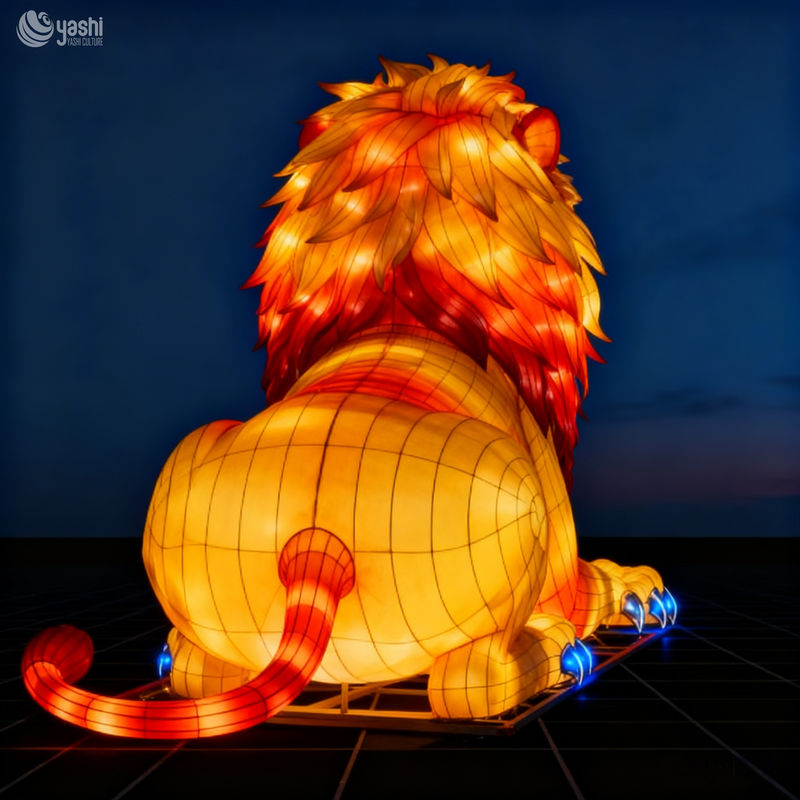 Large Festival Decorative Animal Lantern Lion Sculpture Zoo Park Outdoor Decorative Lantern