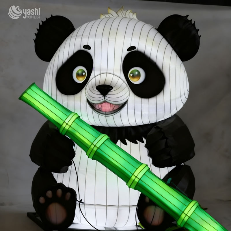 Chinese Cartoon Animal Lantern - Panda Shape Lantern for Outdoor Park and Zoo Decoration, Theme Park Decoration