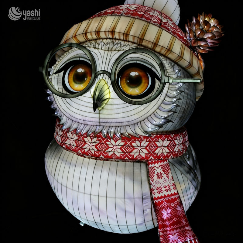 Chinese Traditional Festival Lantern - Silk Lantern with Tiger Zodiac Design - Theme Park Decoration