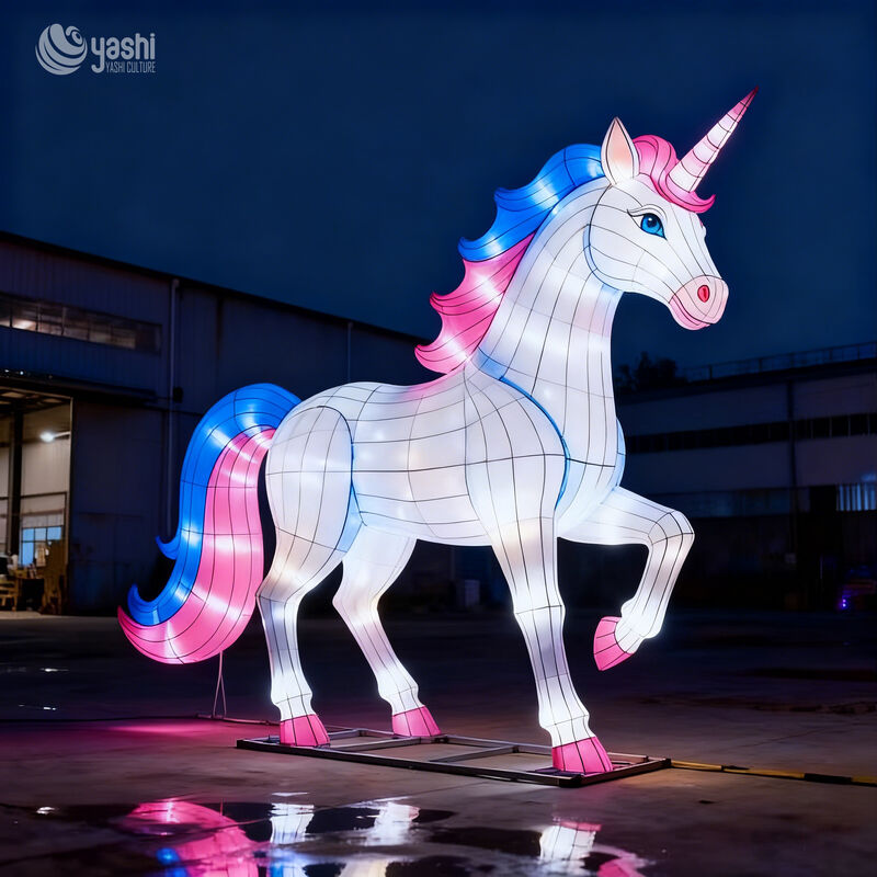 Custom Lying Unicorn Lantern | Colorful LED Fantasy Unicorn Light Sculpture for Fairy‑Theme Outdoor Light Exhibition