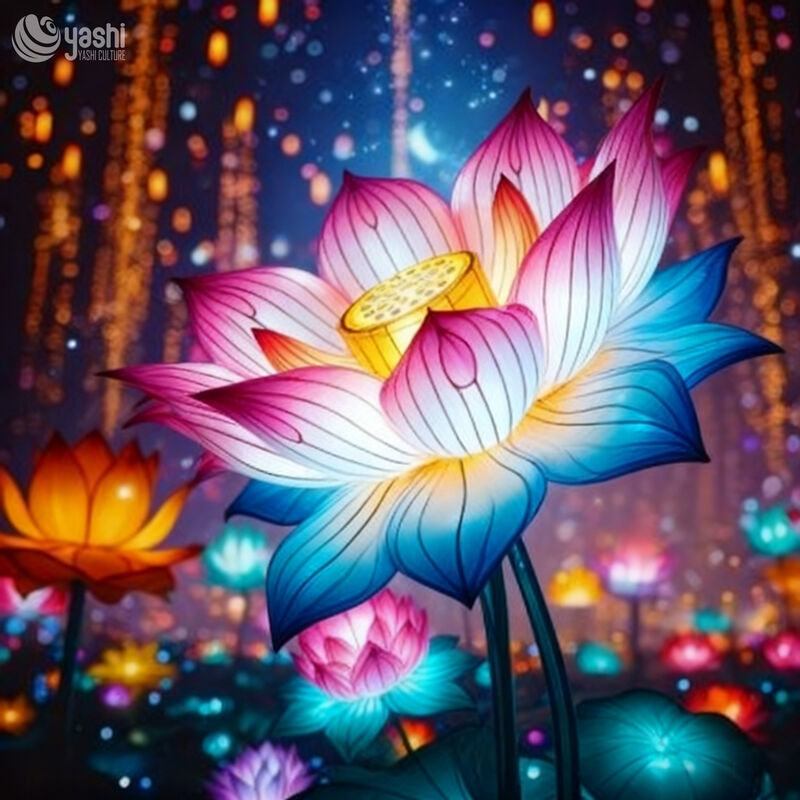 Custom Gradient Color‑Shifting Lotus Lantern, Large LED Floral Light Sculpture for Festival & Water‑Side Display