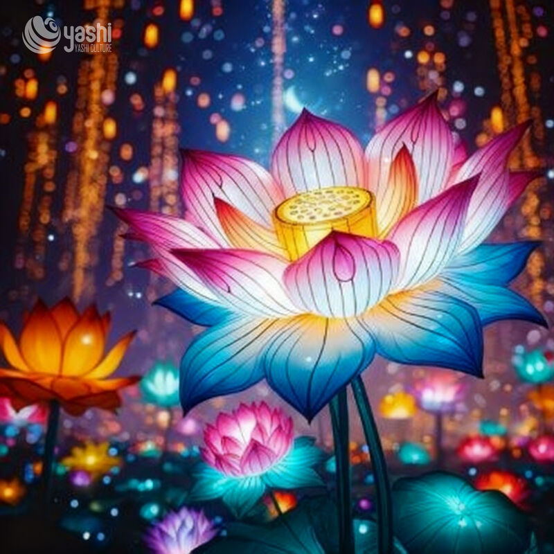 Custom Gradient Color‑Shifting Lotus Lantern, Large LED Floral Light Sculpture for Festival & Water‑Side Display