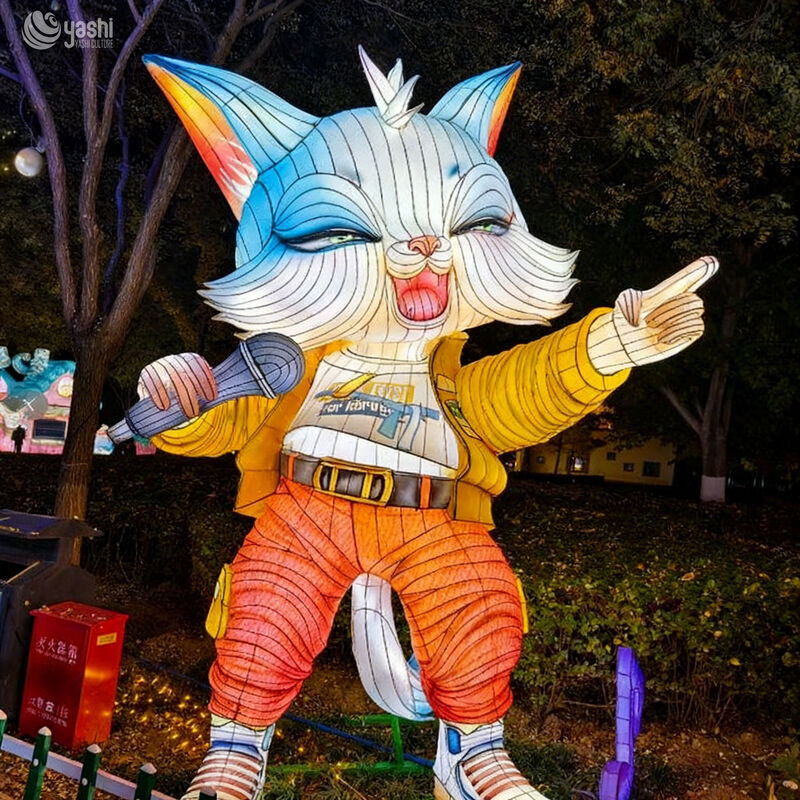 Chinese Festival Lantern - Cartoon Animal Cat Shaped Outdoor Decorative Lantern