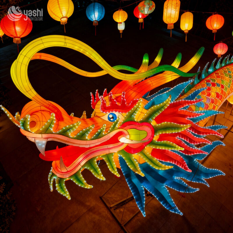 Chinese Traditional Lantern Colorful Dragon Lantern Outdoor Festival Decoration Lantern