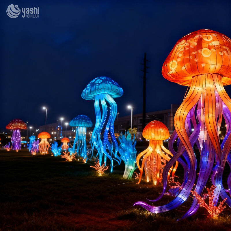 Colorful Jellyfish Lanterns Night Decor Ambient Light Set Chinese Traditional Festival Lanterns