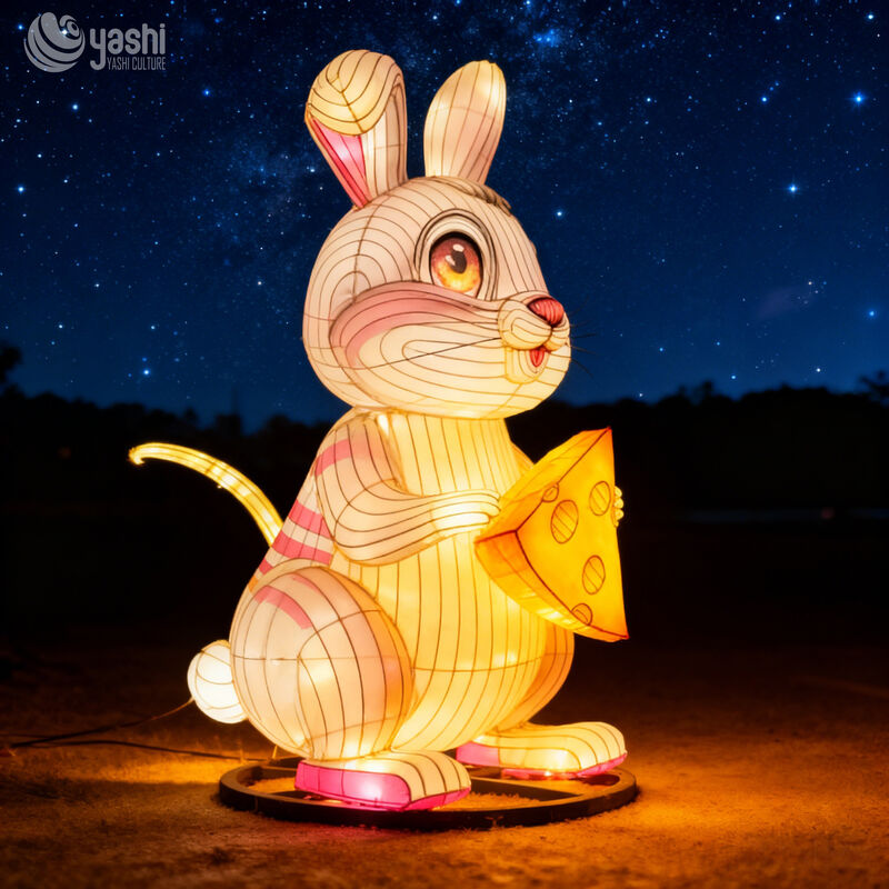 Chinese Festival Lantern Cartoon Animal Rabbit Lantern Outdoor Zoo Park Decoration Lantern
