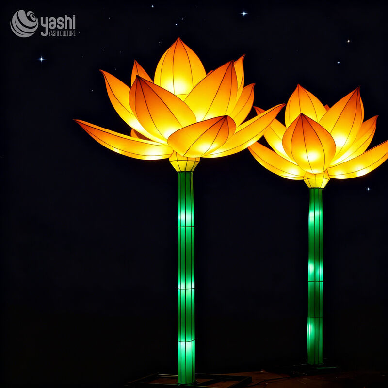 Chinese Festival Lotus Lanterns, Traditional Holiday Decorative Lights for Parks, Gardens, and Zoos