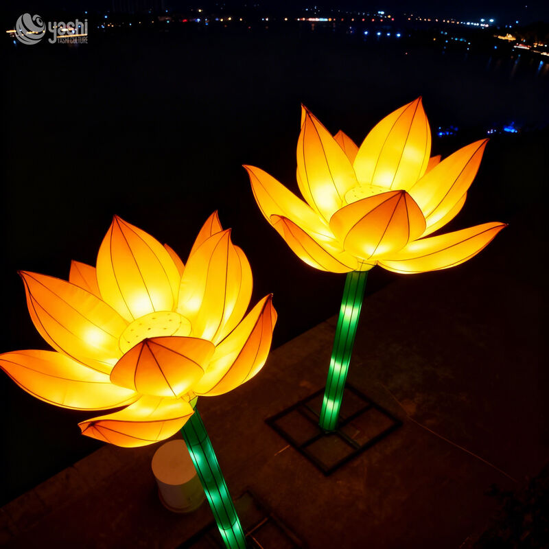 Chinese Festival Lotus Lanterns, Traditional Holiday Decorative Lights for Parks, Gardens, and Zoos