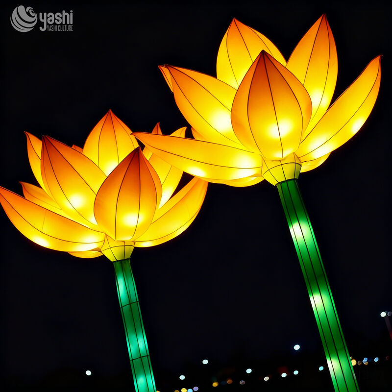 Chinese Festival Lotus Lanterns, Traditional Holiday Decorative Lights for Parks, Gardens, and Zoos