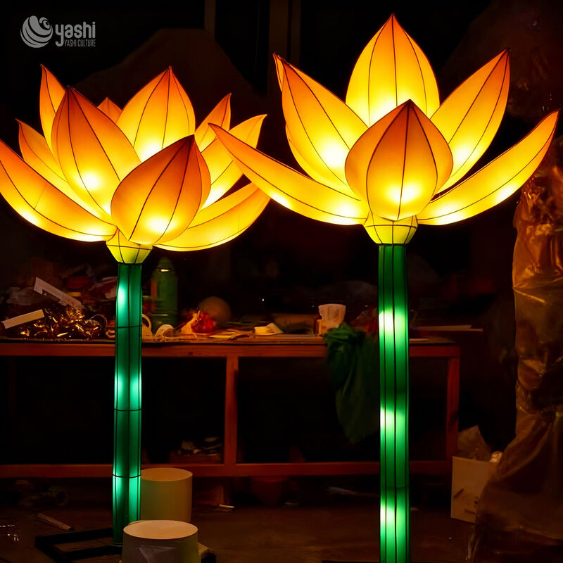 Chinese Festival Lotus Lanterns, Traditional Holiday Decorative Lights for Parks, Gardens, and Zoos