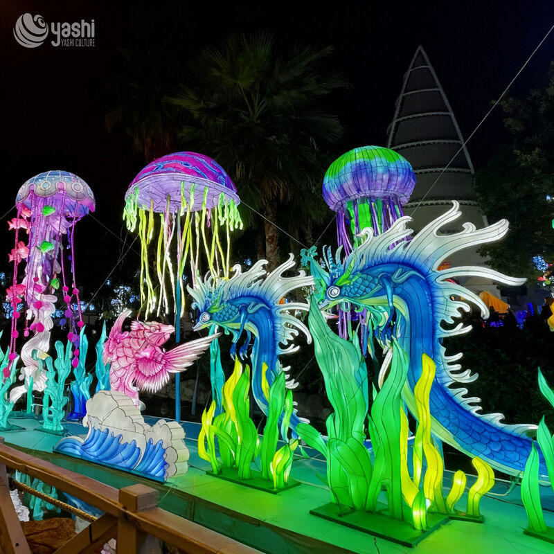 Chinese Traditional Festival Lanterns Ocean Animal Lanterns Jellyfish Outdoor Decorative Lanterns