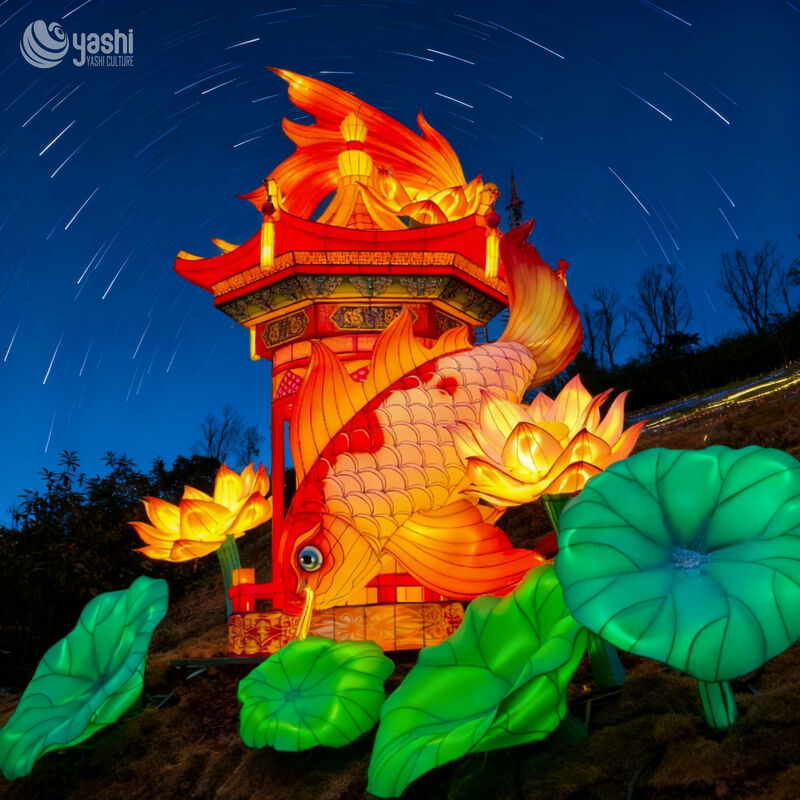Chinese New Year Themed LED Animal Fish Lantern for Park, Garden, and Zoo Decorations