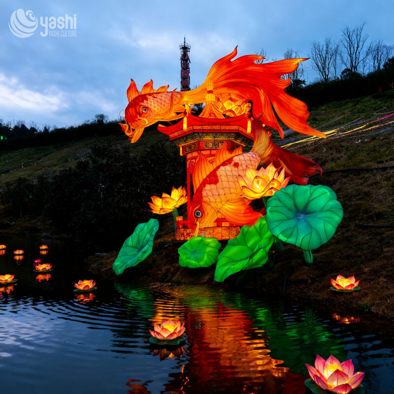 Chinese New Year Themed LED Animal Fish Lantern for Park, Garden, and Zoo Decorations