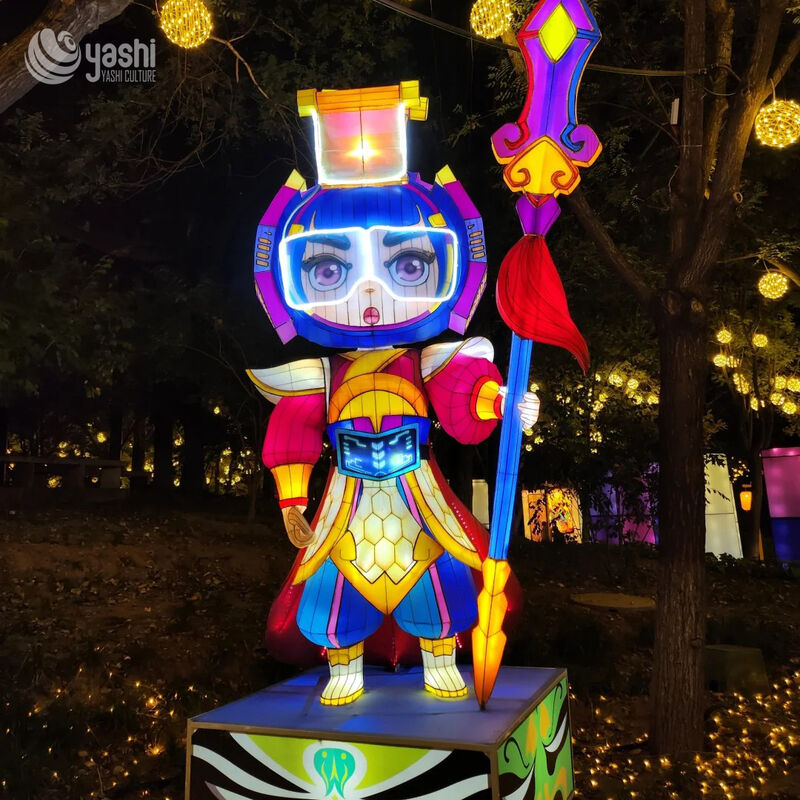 Custom Cyber‑Peking Opera Character Lantern | Trendy Chinese Opera LED Light Sculpture for Cultural Theme Light Exhibition