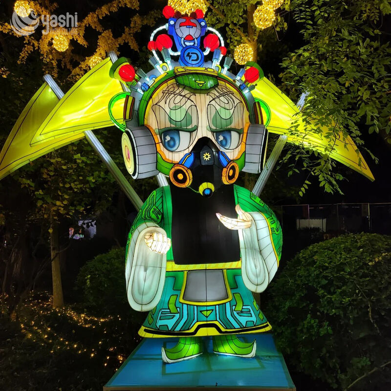 Custom Cyber‑Peking Opera Character Lantern | Trendy Chinese Opera LED Light Sculpture for Cultural Theme Light Exhibition