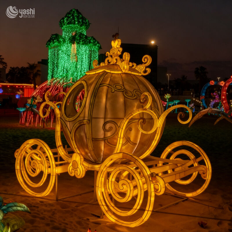 Custom Cinderella Pumpkin Carriage Lantern, Large LED Fairy‑tale Light Sculpture for Theme Event