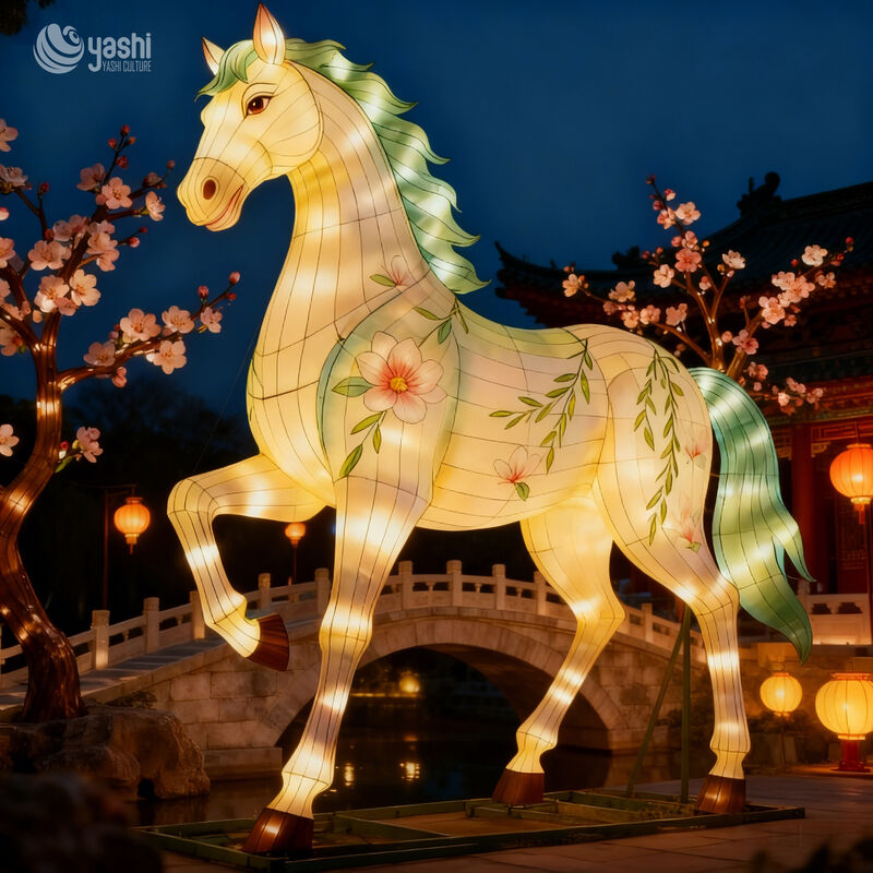 Chinese Horse Year Festival Lanterns for Zoo Theme Decorations